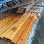 Ca. 21x Douglas Dubbele Rhombus, 25x137mm, lengte 7/300cm, 14/400cm